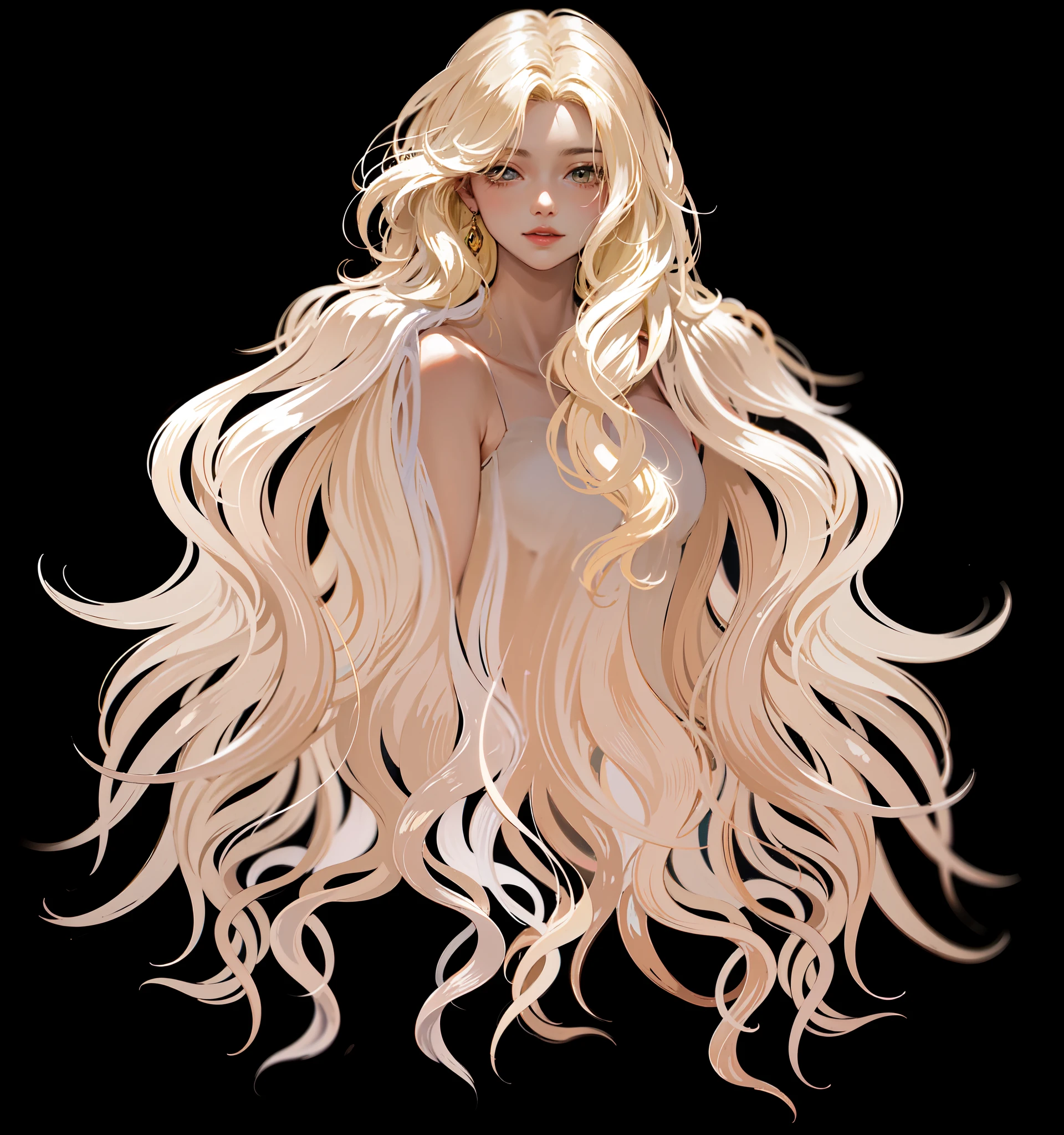 tmasterpiece，tmasterpiece，Female hair，curlies，Light yellow hair，unified