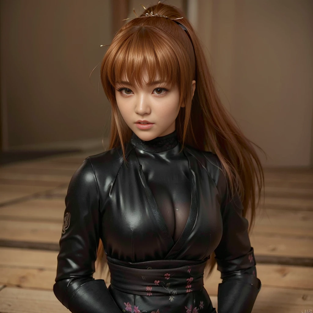 "KASUMI" (best quality,ultra-detalhado,Realistic:1.37), retrato, Detailed eyes and facial features, olhos castanhos, textura de pele delicada e suave, Corpo Perfeito, textura ultra realista, expression would be