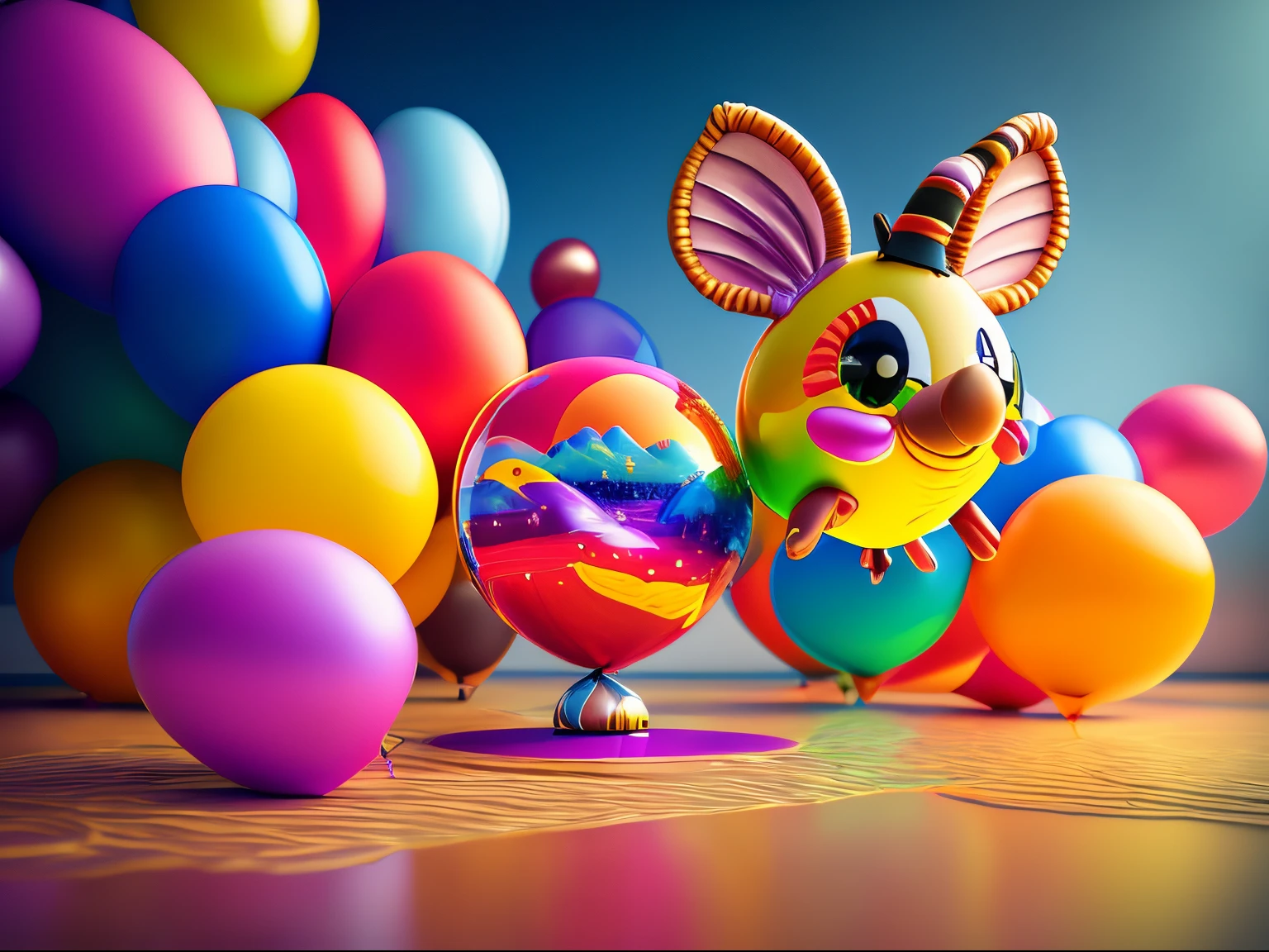 (best quality,4k,8k,highres,masterpiece:1.2),ultra-detailed,realistic,photorealistic:1.37,studio lighting,extreme detail description,professional,vivid colors,bokeh,balloon animals,artwork