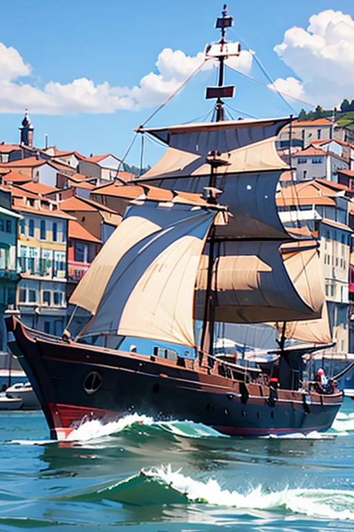 um barco parado no porto