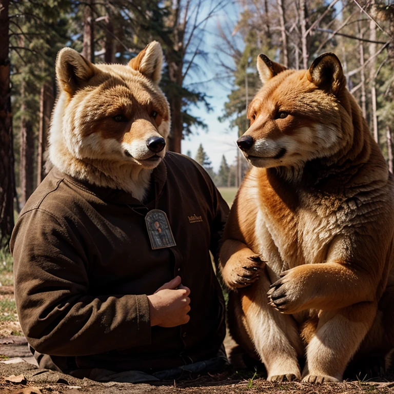 Russian bear and American fox are best friends