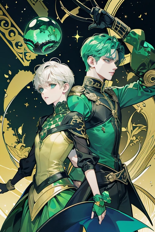horoscope sign Scorpius princess; color dark green; Scorpion details; ♏ symbol; malachite stone;
