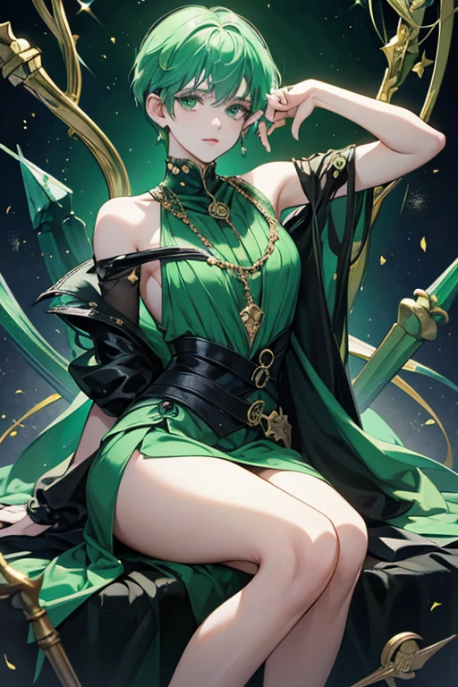 horoscope sign Scorpius princess; color dark green; Scorpion details; ♏ symbol; malachite stone;