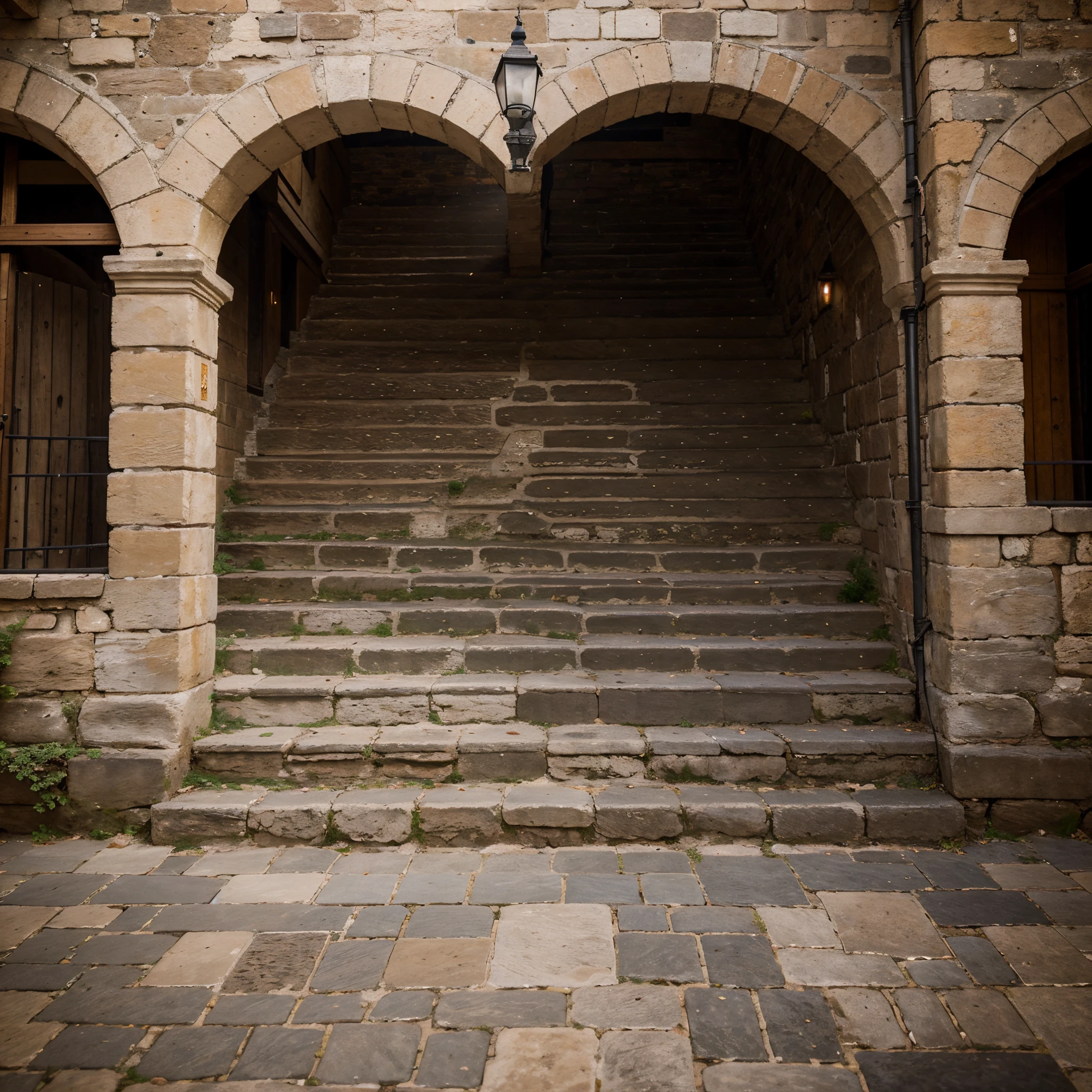 In this exquisite masterpiece, a picturesque alley in a medieval Italian village is brought to life with its ancient stone architecture. The narrow cobblestone road winds through the enchanting town, lined with charming old houses adorned with arches and brick walls. The meticulously captured image, reminiscent of a painting, evokes a sense of nostalgia and transports viewers to a bygone era. Every intricate detail is vividly portrayed, from the weathered texture of the cobblestones to the worn pavement and the exquisite craftsmanship of the architectural marvels. This high-quality image impeccably captures the timeless beauty and allure of European urban charm.