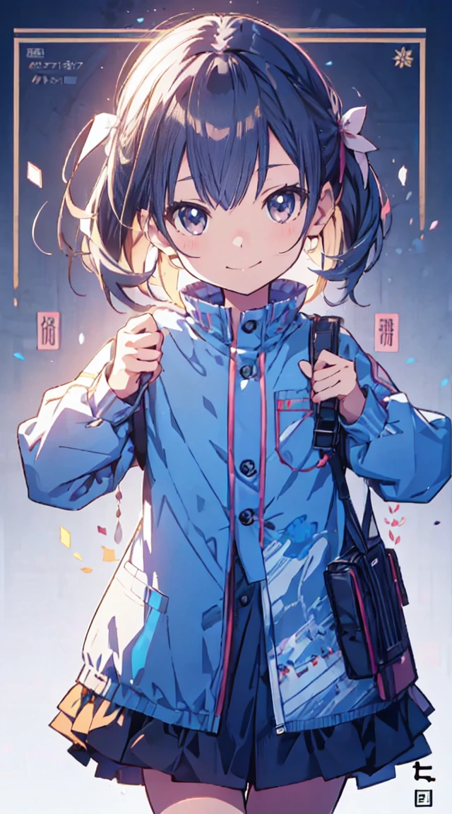 masutepiece, Best Quality,Illustration, Wallpaper, ultra -detail, 1little girl、♡、Futomo、Poses in motion、soft smiling