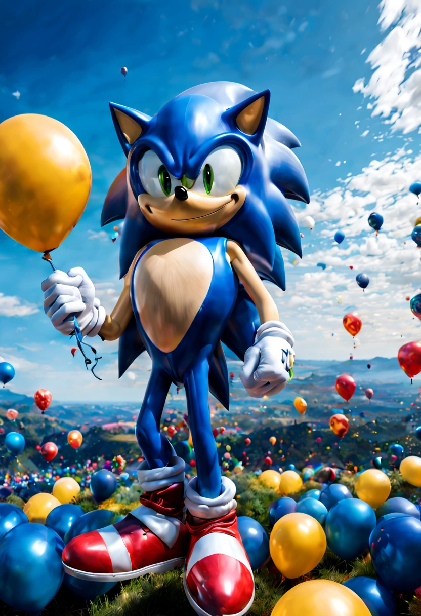 blue theme, (super Round sonic:1.4), (fat, Bloated), balloon shape body, body made out of balloons, surrealistic, fantasy art, Dreamscape, Fairy Tales, concept art, ultra-wide-angle, octane render, enhance, intricate, (best quality, masterpiece, Representative work, official art, Professional, unity 8k wallpaper:1.3)