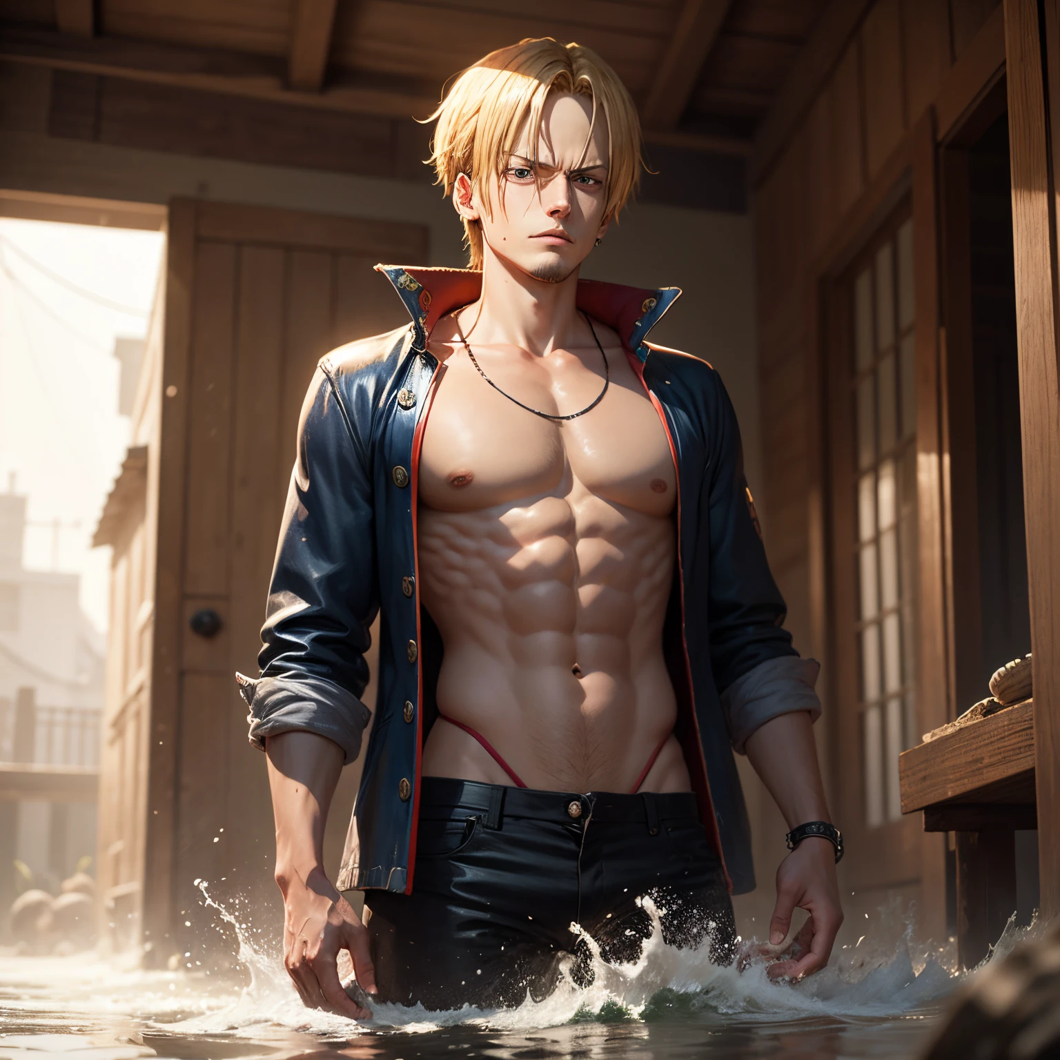 Sanji, one piece, wano, 2d image, 9:16, 8k, standard screen resolution, fixed eyes, perfect eyes, standard scenery, best quality, masterpiece --