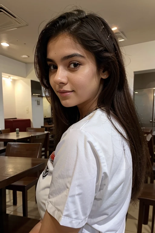 mulher jovem no restaurante
