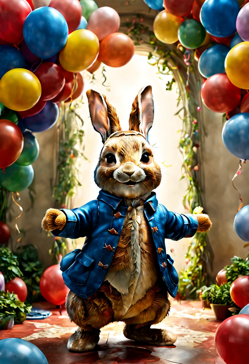 (red theme, dark art), (balloon sculpture, exaggerate fatness Rabbit:1.4), (Round body, body made of balloon, balloon shape body), red moon, forest, inconceivable Bloated, surrealistic, fantasy art, dark fantasy, concept art, ultra-wide-angle, octane render, enhance, intricate, (best quality, masterpiece, Representative work, official art, Professional, unity 8k wallpaper:1.3)