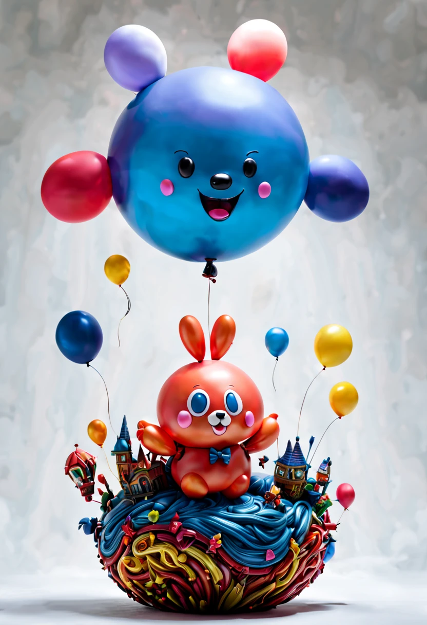 (super Round MASHIMARO, balloon sculpture:1.4), (body made of balloon, balloon shape body), exaggerate fatness, inconceivable Bloated, surrealistic, fantasy art, Dreamscape, Fairy Tales, concept art, ultra-wide-angle, octane render, enhance, intricate, (best quality, masterpiece, Representative work, official art, Professional, unity 8k wallpaper:1.3)