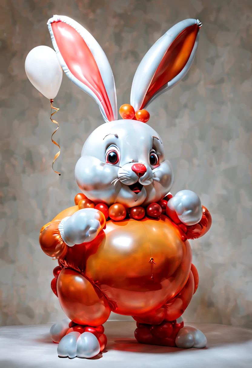 (red theme, dark art), (balloon sculpture, exaggerate fatness Rabbit:1.4), (Round body, body made of balloon, balloon shape body), red moon, forest, inconceivable Bloated, surrealistic, fantasy art, dark fantasy, concept art, ultra-wide-angle, octane render, enhance, intricate, (best quality, masterpiece, Representative work, official art, Professional, unity 8k wallpaper:1.3)