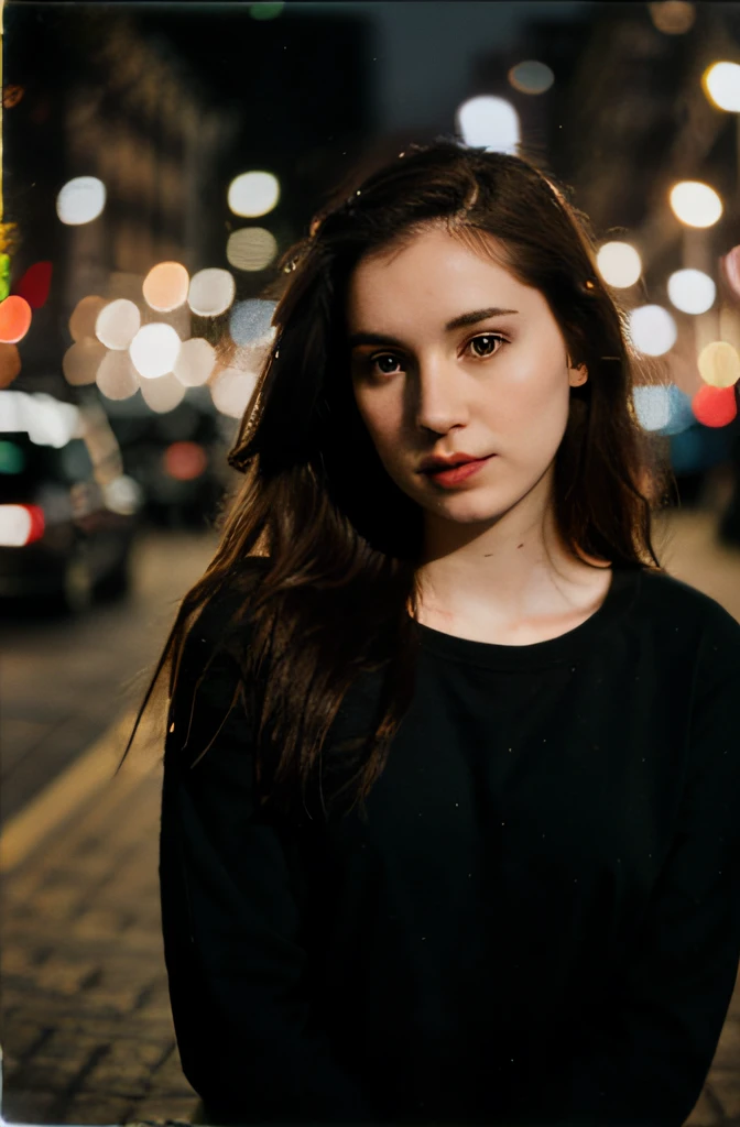 polaroid photo, night photo, photo of 24 y.o beautiful woman, pale skin, bokeh, natural photo