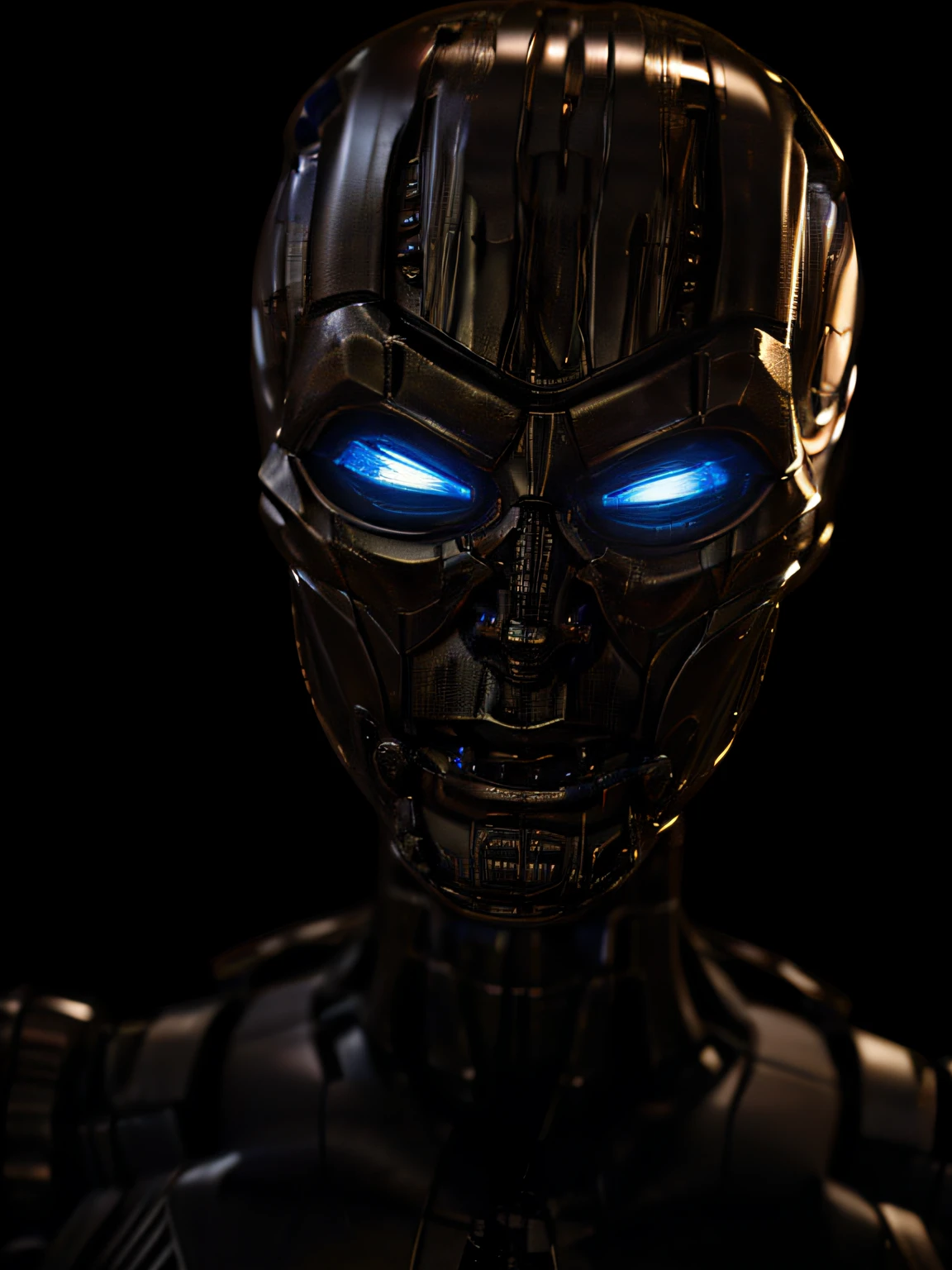 realistic, TX in night time, dark lighting, (TX Endoskeleton:1.1), detailed TX endoskeleton, ultrarealistic TXendo, (deep focus), (sharp details), (very high quality), (ultra HD), (8K:1.0)