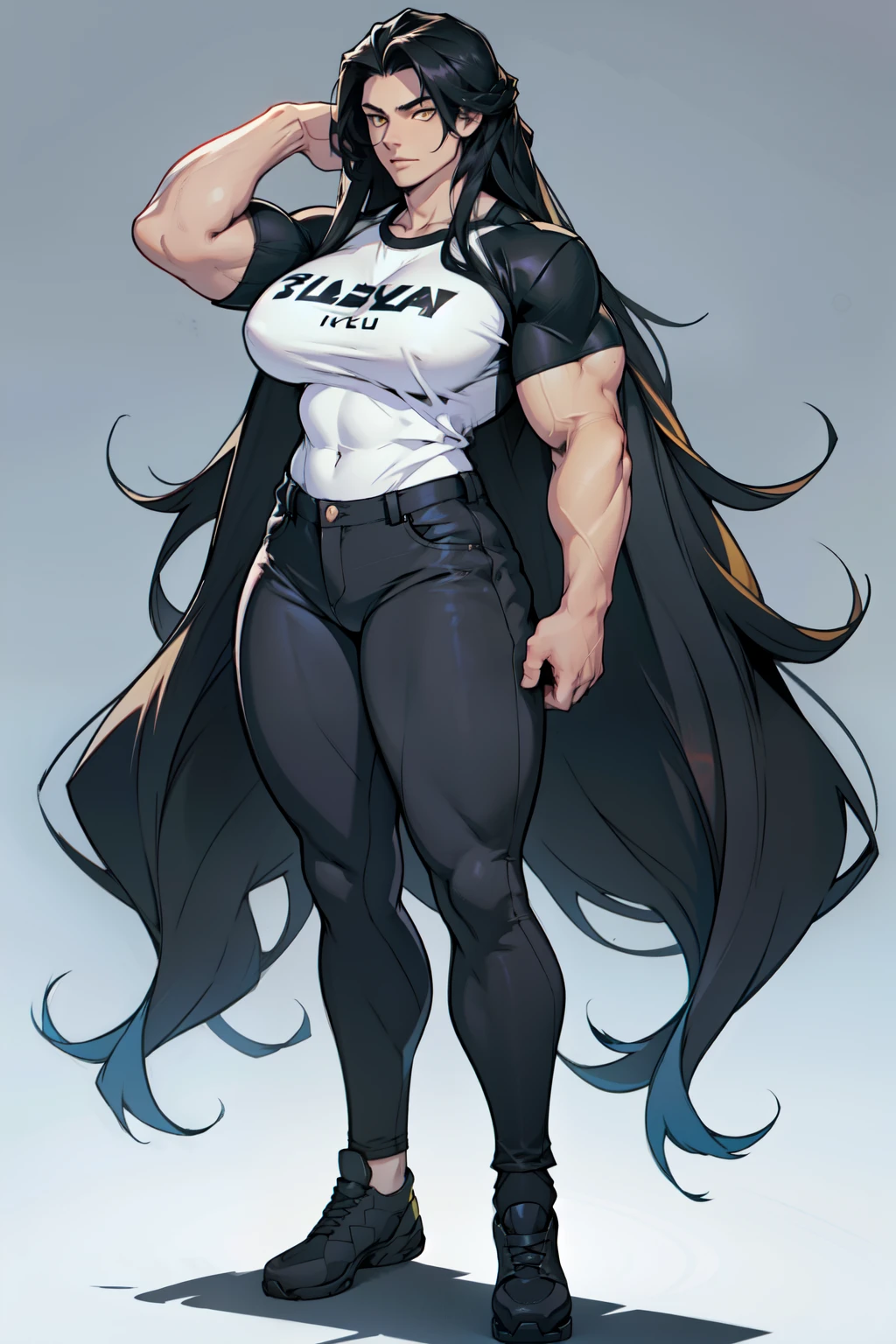 1 girl muscular pale skin muscular muscular muscular black hair yellow eyes huge breasts muscular muscular long hair long hair long hair long hair long hair long hair long hair long hair  huge breasts long hair long hair long hair long hair  muscular muscular long long long long long long long long long tight shirt tight pants full body
