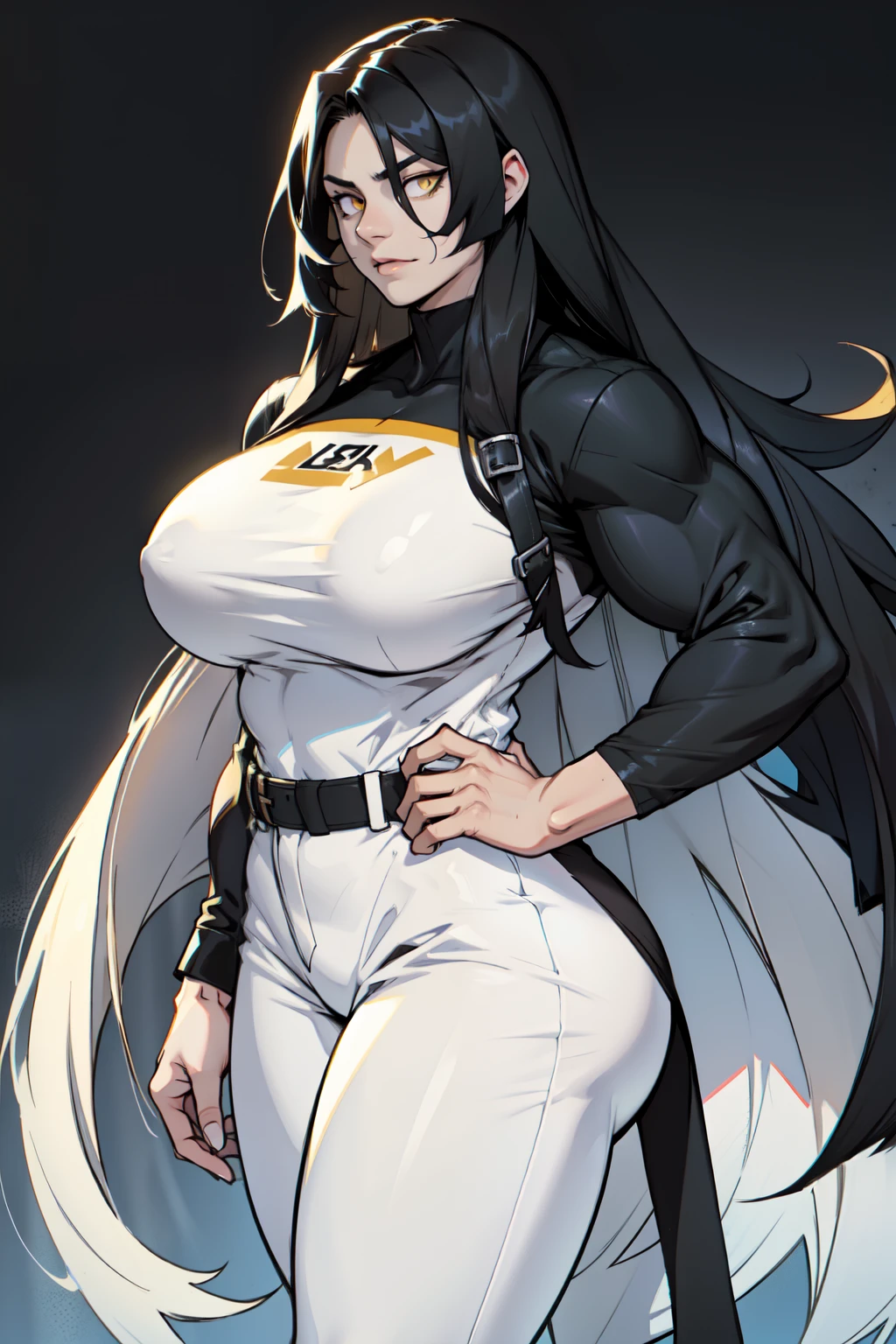 1 girl muscular pale skin muscular muscular muscular black hair yellow eyes huge breasts muscular muscular long hair long hair long hair long hair long hair long hair long hair long hair huge breasts long hair long hair long hair long hair muscular muscular long long long long long long long long long tight shirt tight pants