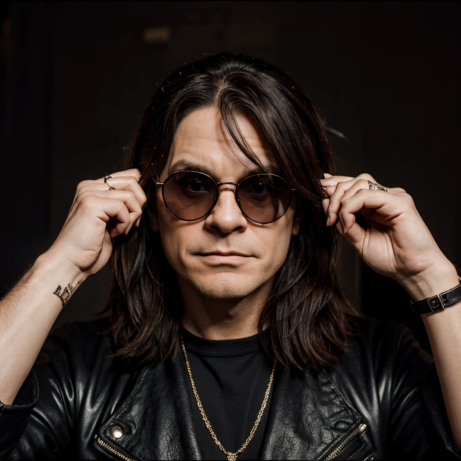 Ozzy Osborn as a bat 🦇 glasses, old ozzy