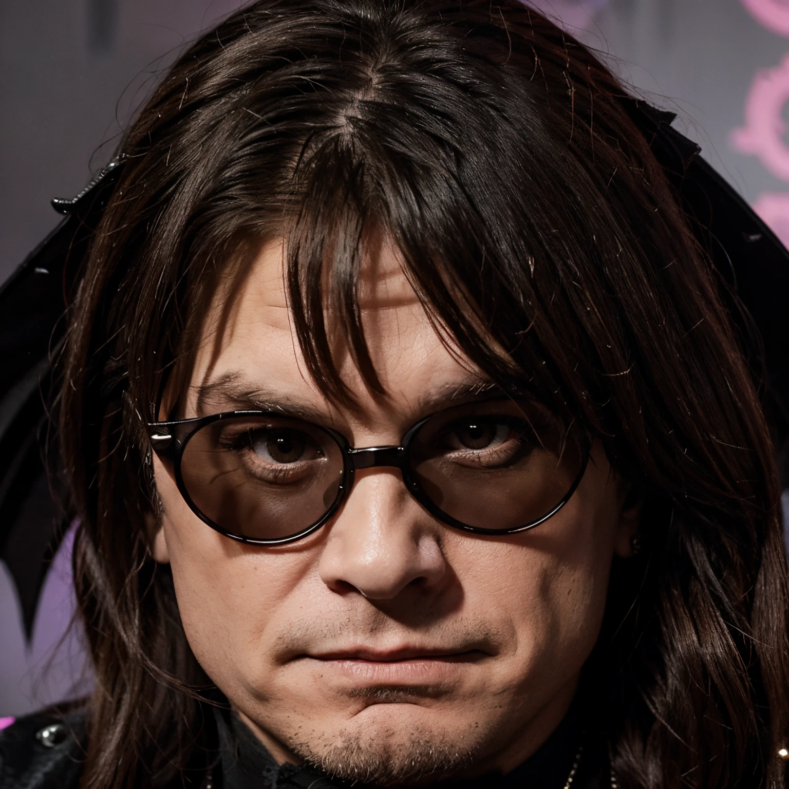 Ozzy Osborn as a bat 🦇 glasses, old ozzy