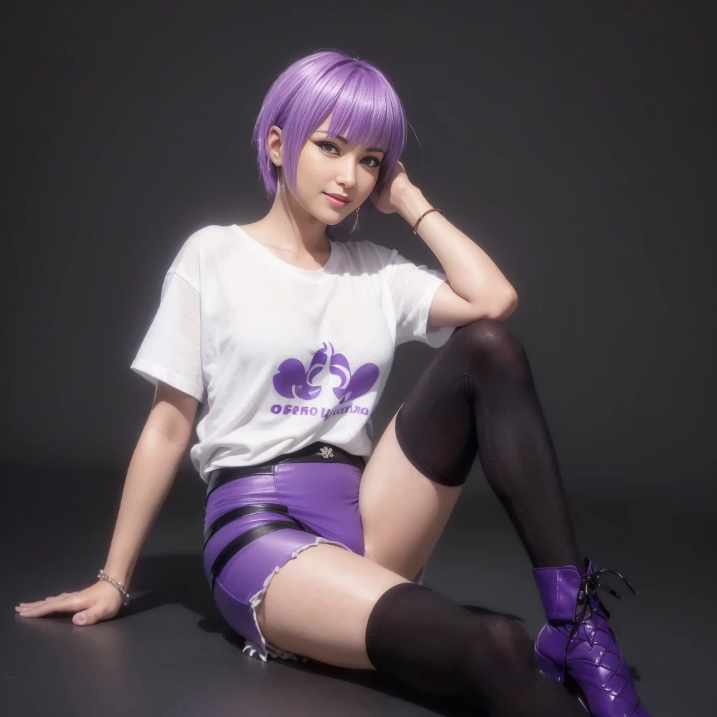 simple background,white background,white hair,short cut,1girl, short pants,sneakers, beautiful eye, full body,[realistic], [3d], smile, closed mouth,(8k, RAW photo, best quality, masterpiece:1.2), ultra high res, (((realistic, photo-realistic))), professional lighting, detailed lighting, professional photography, fisheye, dynamic angle, high quality, high res, extremely detailed, bloom, depth of field, sketch, sharp focus, soft lighting, good composition, god light highlight, detailed, (((photorealistic details))), detailed skin, to8contrast style