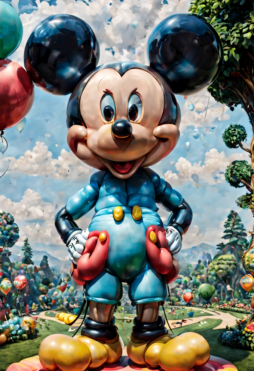 (balloon sculpture, Tony Tony Chopper from ONE PIECE:1.4), (Round body, balloon shape body), surrealistic, fantasy art, concept art, ultra-wide-angle, octane render, enhance, intricate, (best quality, masterpiece, Representative work, official art, Professional, unity 8k wallpaper:1.3)