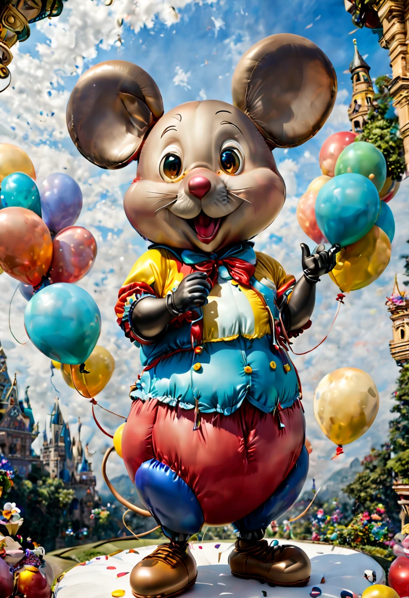 (balloon sculpture, fatness Jerry mouse:1.4), (Round body, balloon shape body), surrealistic, fantasy art, concept art, catoon, ultra-wide-angle, octane render, enhance, intricate, (best quality, masterpiece, Representative work, official art, Professional, unity 8k wallpaper:1.3)