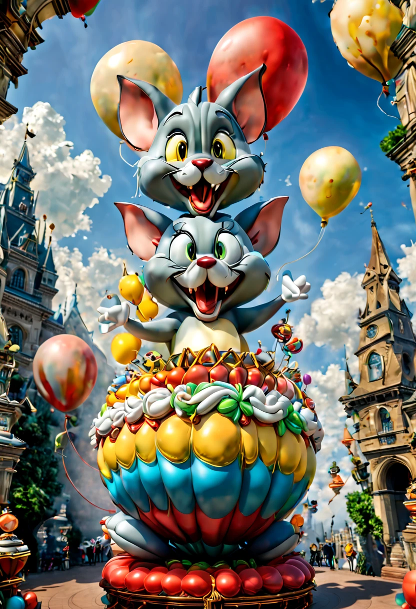 (balloon sculpture, Tony Tony Chopper from ONE PIECE:1.4), (Round body, balloon shape body), surrealistic, fantasy art, concept art, ultra-wide-angle, octane render, enhance, intricate, (best quality, masterpiece, Representative work, official art, Professional, unity 8k wallpaper:1.3)