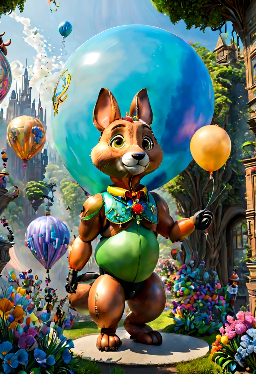 (balloon sculpture, Zootopia:1.4), (Round body, balloon shape body), surrealistic, fantasy art, concept art, ultra-wide-angle, octane render, enhance, intricate, (best quality, masterpiece, Representative work, official art, Professional, unity 8k wallpaper:1.3)