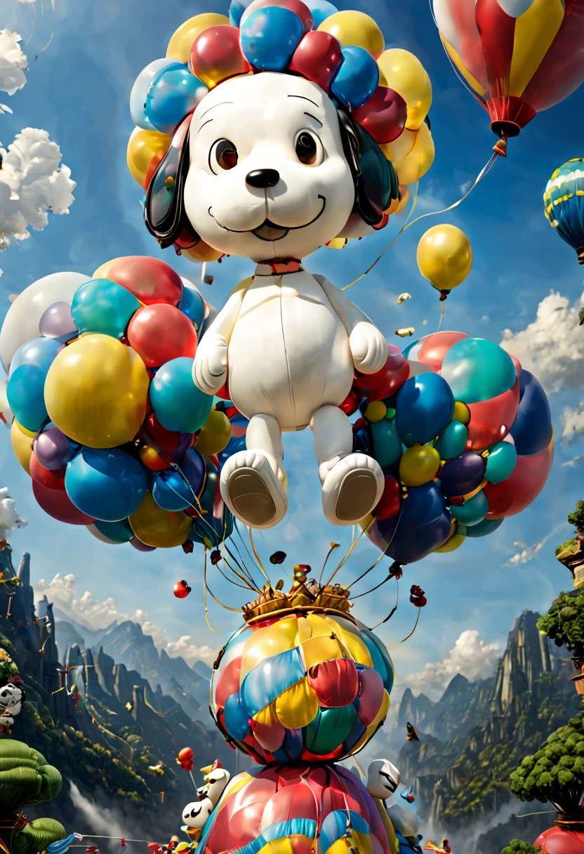 (balloon sculpture, Tony Tony Chopper from ONE PIECE:1.4), (Round body, balloon shape body), surrealistic, fantasy art, concept art, ultra-wide-angle, octane render, enhance, intricate, (best quality, masterpiece, Representative work, official art, Professional, unity 8k wallpaper:1.3)