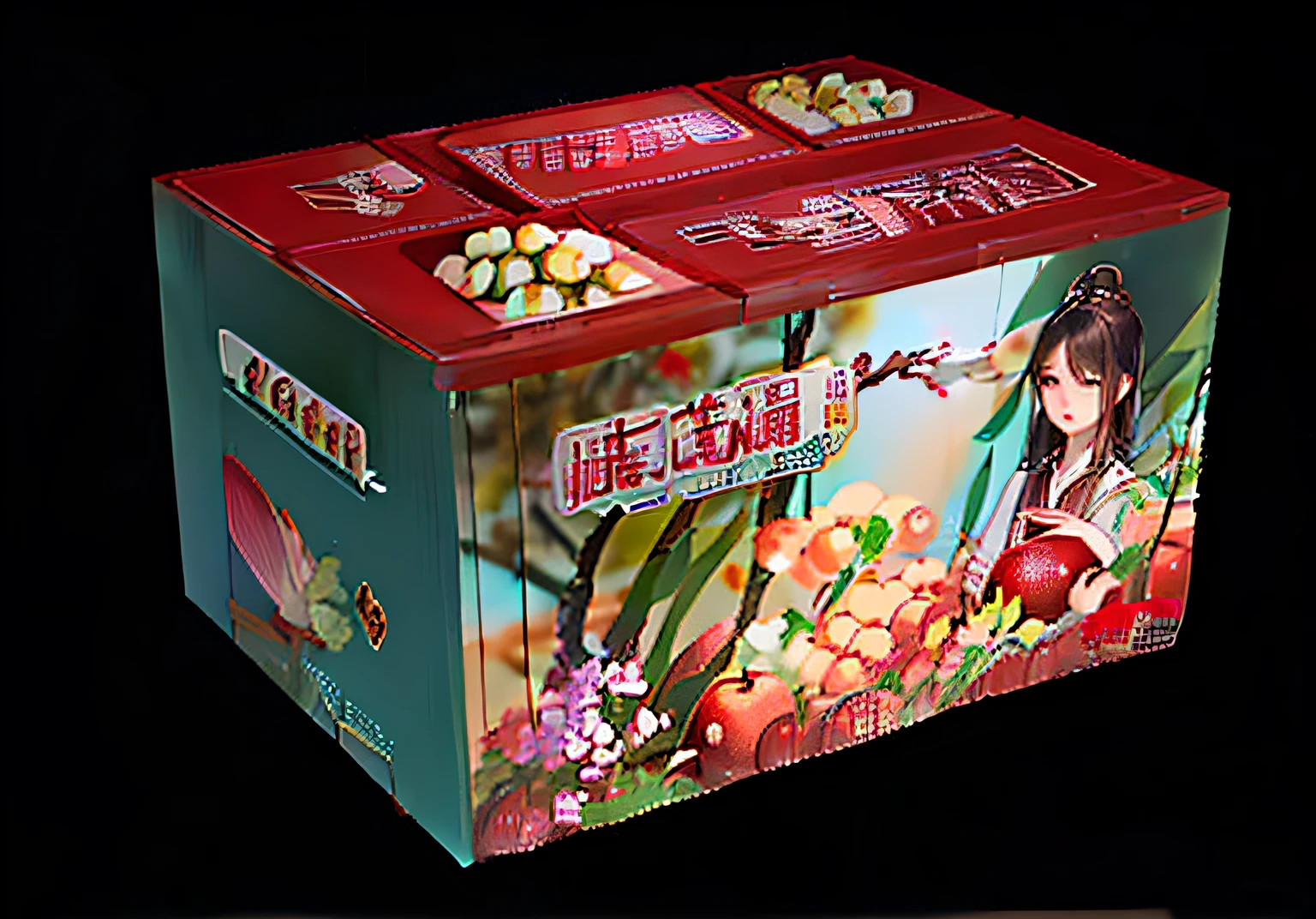 A box of apples and a woman in a dress, Wang Chen, box, with apple, 千 葉 雄 大, 8K, digital art - w 700, red apple, apples, author:Easily reach the top, Idyllic fertile land, Jose, apple orange