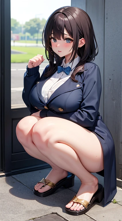 Big breasted girl squats naked and pees a lot pee is transparent