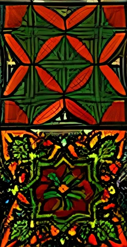 The entire painting is filled with repeated patterns, Mysterious Pakistani elements,Complex abstract line pattern, red and green combination, Geometric patterns.high saturated,  rich details​,8K