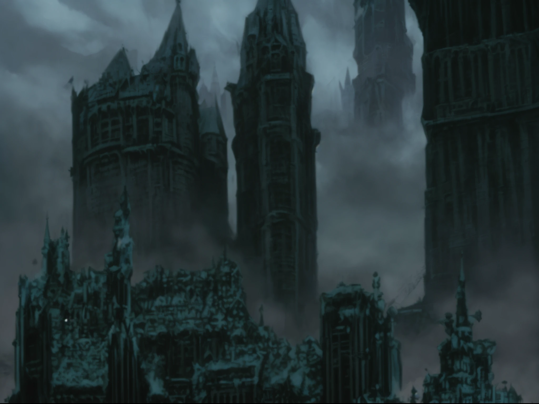 a dark city with a castle in the middle of it, inside an gothic dystopian, dark fantasy city, hogwarts 2 0 7 7, dark city, urban fantasy setting, brutalist dark fantasy, grungy dystopia, dark city ruins, dystopian city, apocalyptik city, gotham city, centralized urban fantasy, nighttime in gotham city, dystopian city skyline at night