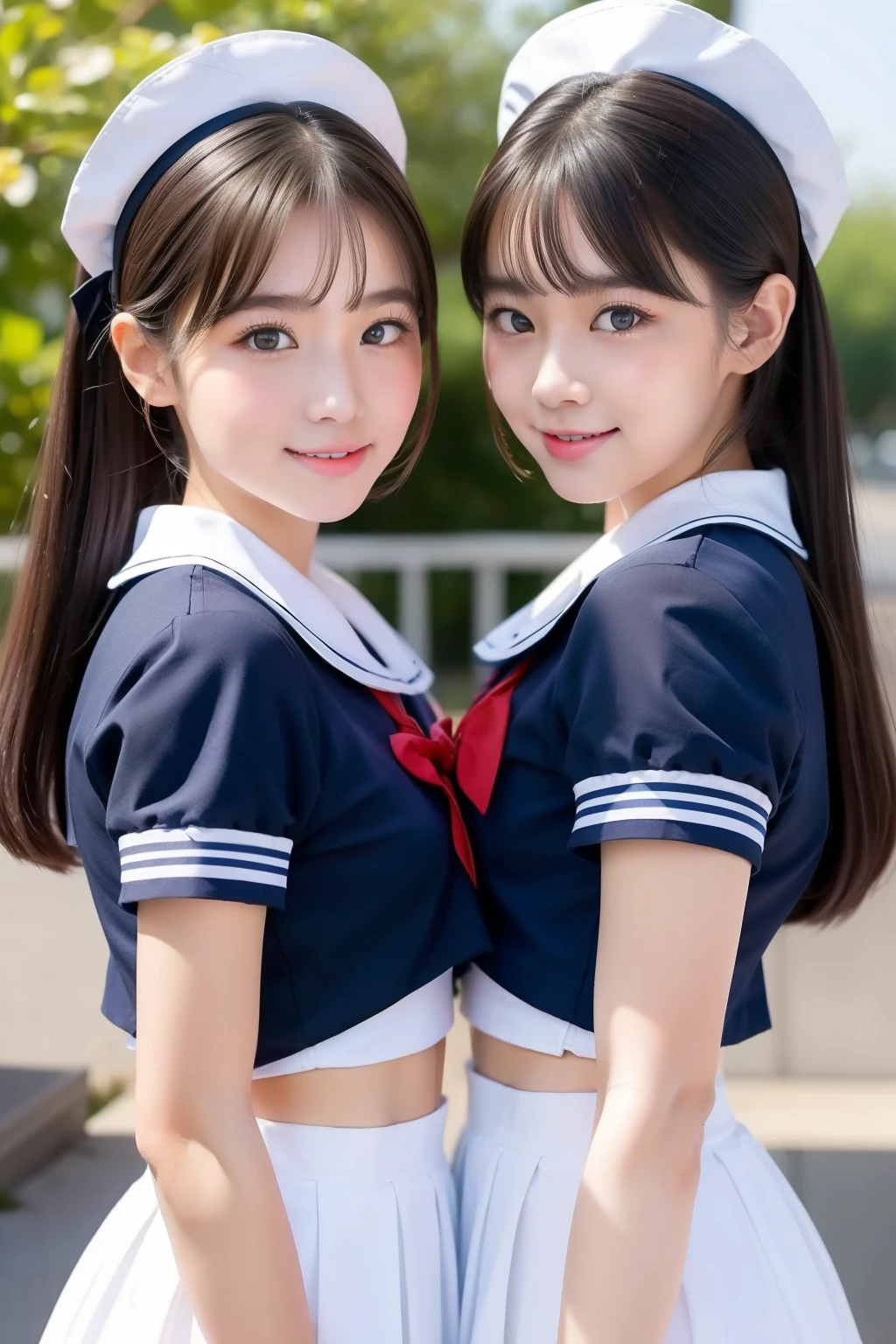 hi-school girl　a beauty girl　Maids　エロ　twinsies　a sailor suit