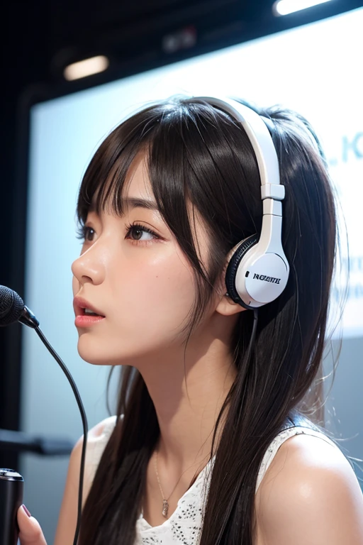 comics、Cat ears girl with headphones