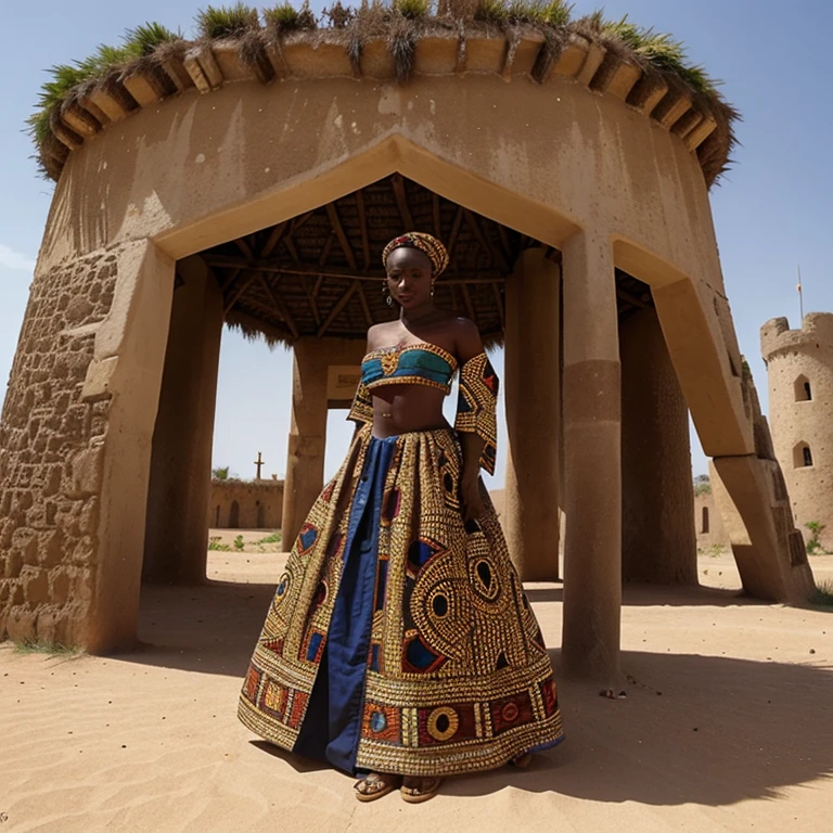 Create an African city called Djado with forts and beautiful castles with African art and designs located on a plateau in Niger.