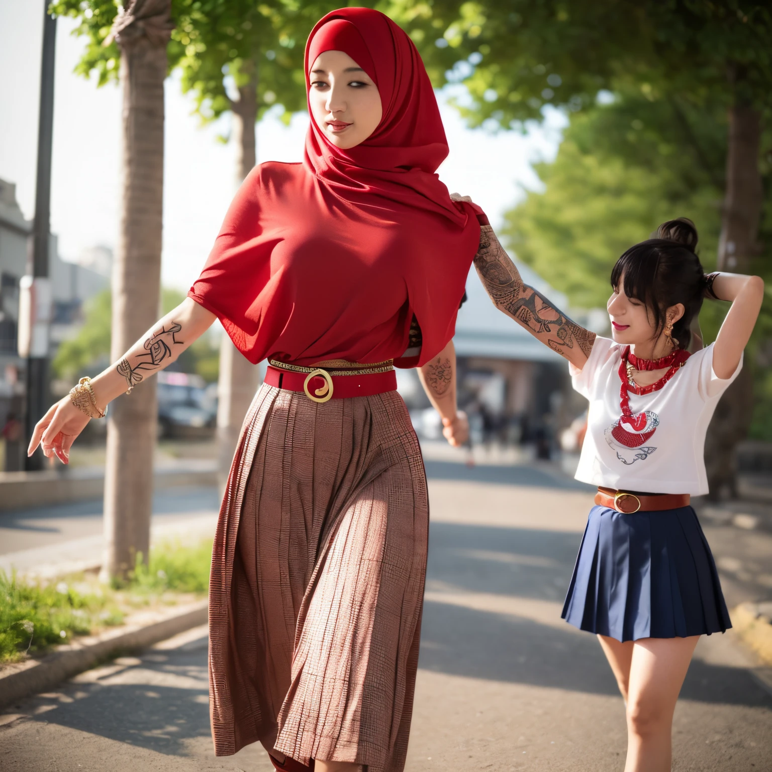 (((Japanese middle school students)))
(((Red Short Sleeve Dress)))
(((Gold Chain Belt)))
(((Gold Chain Decoration)))
(((Long Red Shawl)))
(((Pretty face)))
(((Walking Pose Public Places)))
(((Long skirt Red)))
(((((Arm Tattoos, Thigh Tattoos,)))))
Jewelry For Stomach
(((Very Full Long Hijab)))
Big belly
(((Very Full Long Hijab)))
Chest Covered by a Fishnet Bodysuit
Tight Long Skirt
(((Hijab Very Long)))
Sexy Belly
Hijab Long Bbw Very Big Boobs Full Tatto Colorful Short Sleeve T-shirt Very Big Boobs Full Tatto On Very Big Boobs Long Hijab Full Tatto Full Tatto Fat A large body Tattooed Neck