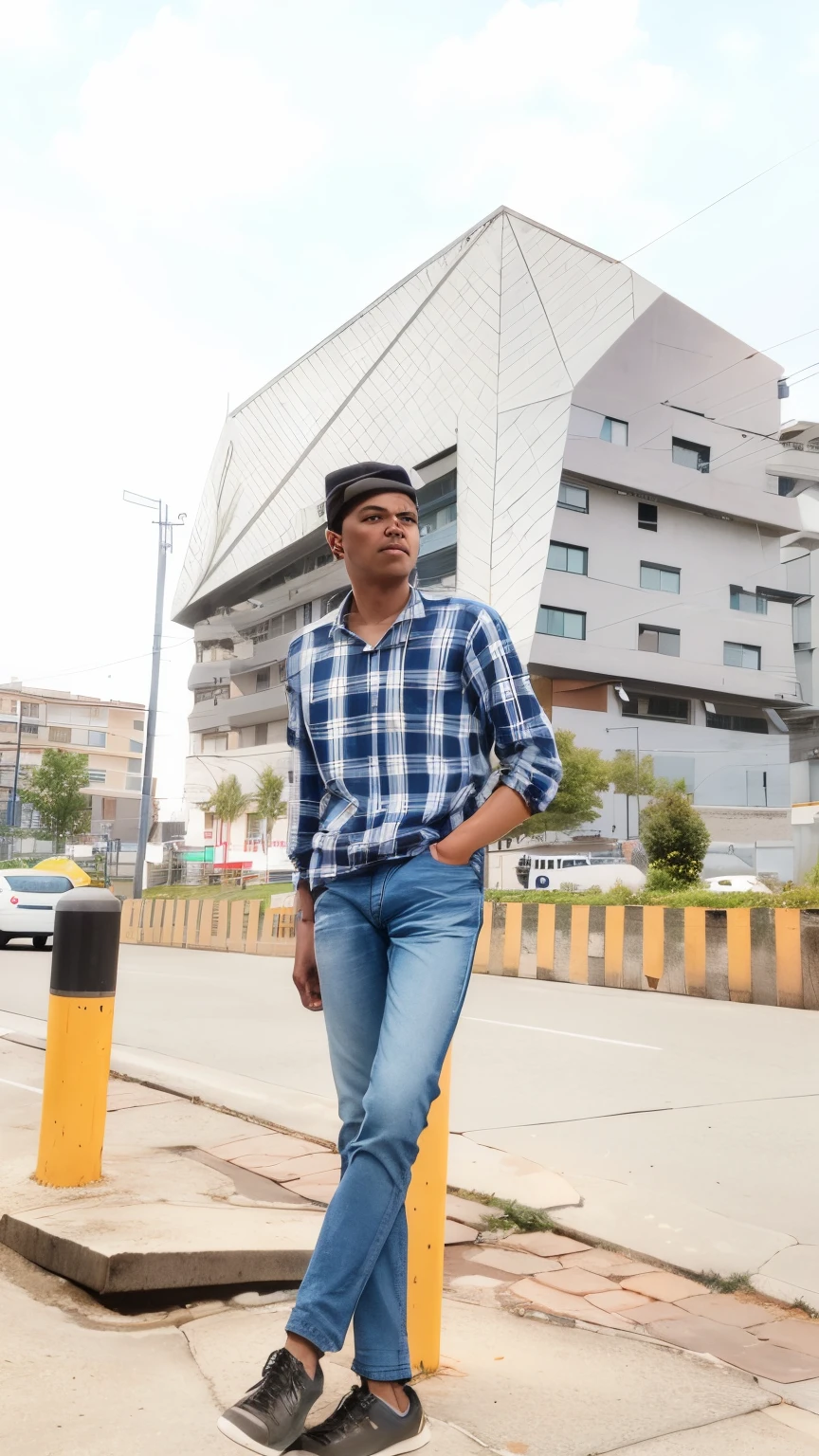 there is a man standing on a sidewalk in front of a building, taken with sony alpha 9, in city street, casual photography, shot on sony a 7, full body photogenic shot, shot on nikon z9, taken with the best dlsr camera, jayison devadas style, taken with sony a7r camera, street pic, photo taken with canon 5d