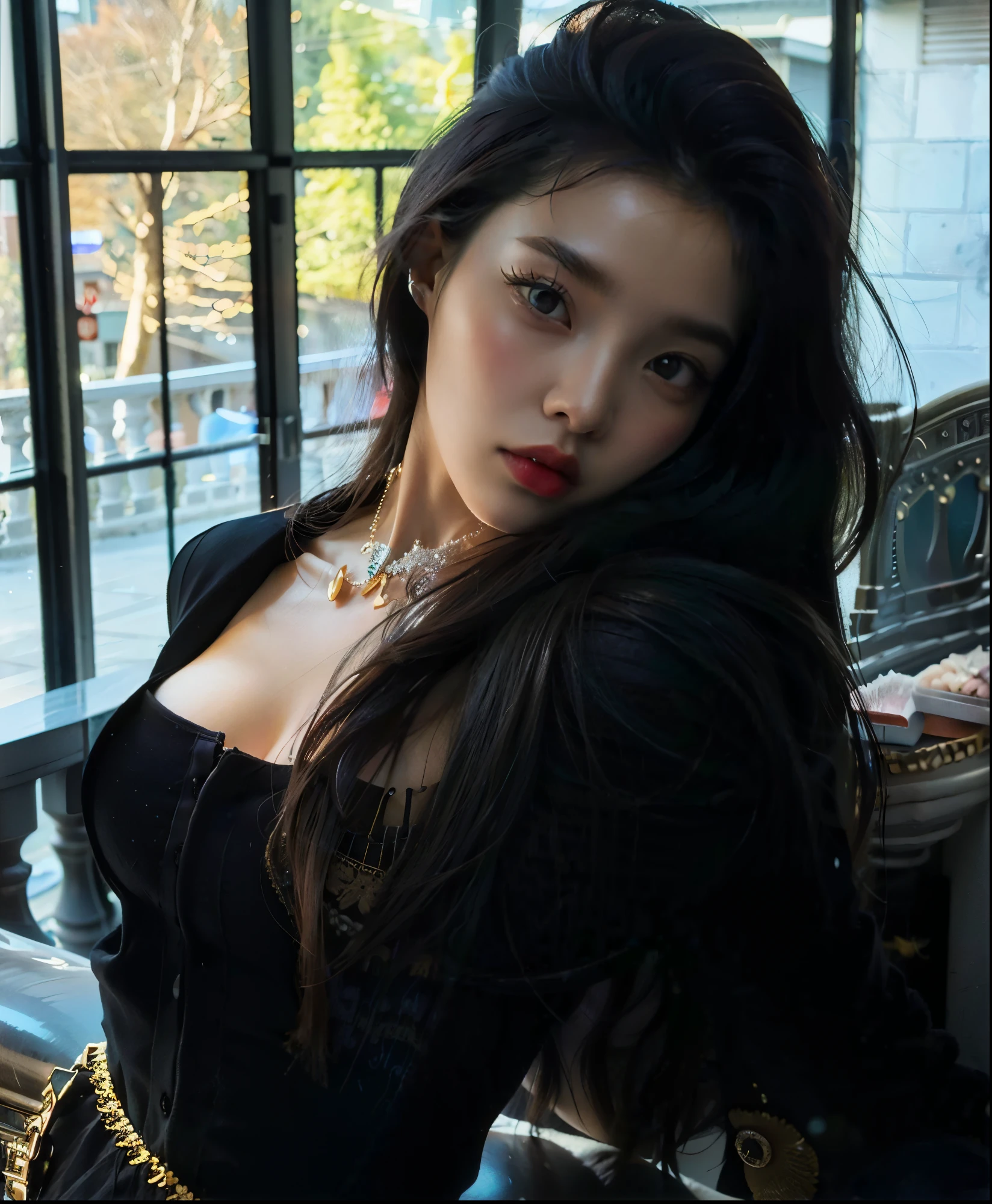 Araffe mulher em um vestido preto posando para uma foto, jennie blackpink, Xintong Chen, gorgeous chinese model, Mulher sul-coreana bonita, Xision Wu, linda mulher coreana jovem, a young asian woman, Wenfei Ye, gemma chen, Gongbi, menina coreana, mulher coreana jovem bonita, Lulu Chen, cruel korean goth girl, Chengyou Liu