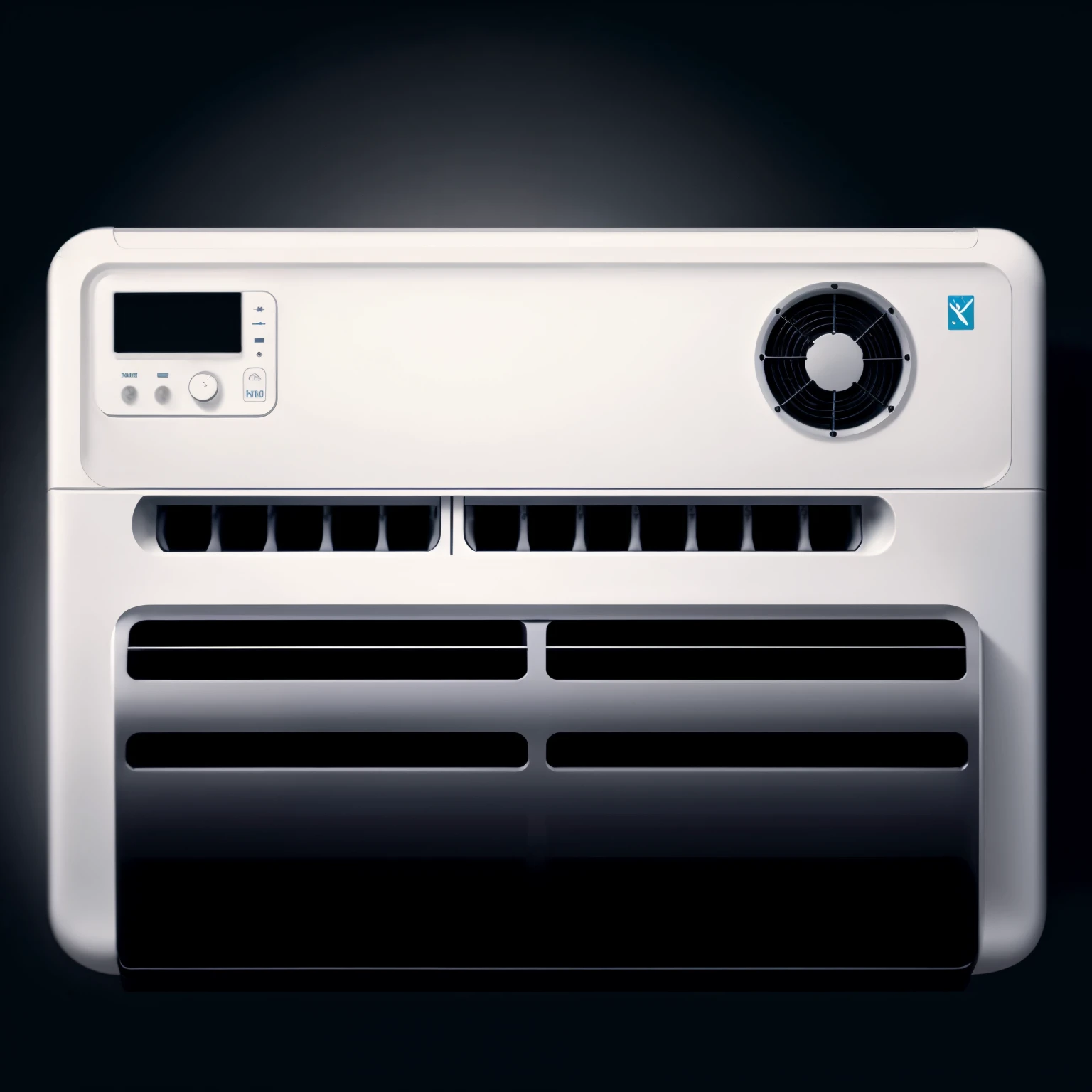 Here is a simple icon of an air conditioner，Follow this icon for redrawing，Require the background to be pure black