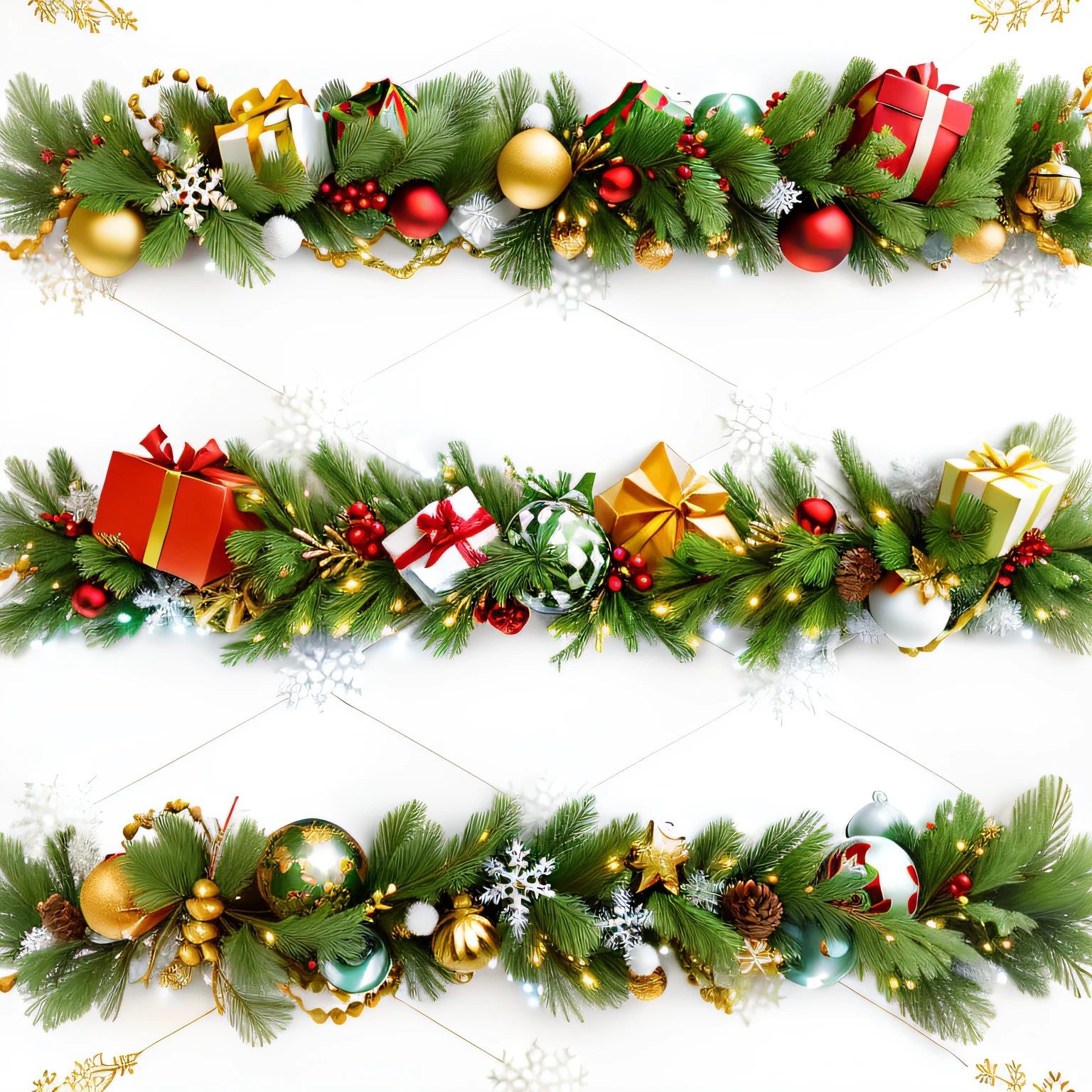 Christmas wreath with fir branches, gifts and balls, hight decorated, Decorative ornaments, beautiful high resolution, evergreen branches, white border frame, Best adobe stock, detailed high resolution, Decorative style, decorative borders, detailed ornaments, white outline border, header text”, Trending on Shutterstock, high detail illustration, Decorative ornaments, vacation, gifts, Merry, There are many small decorations