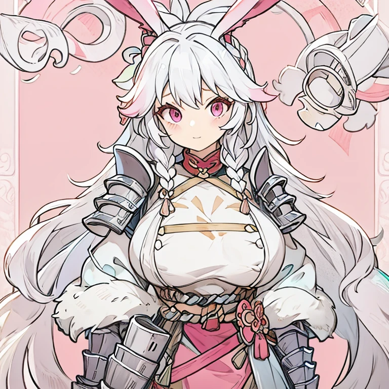 Largest breast pink highlights in hair silver hair armor samurai