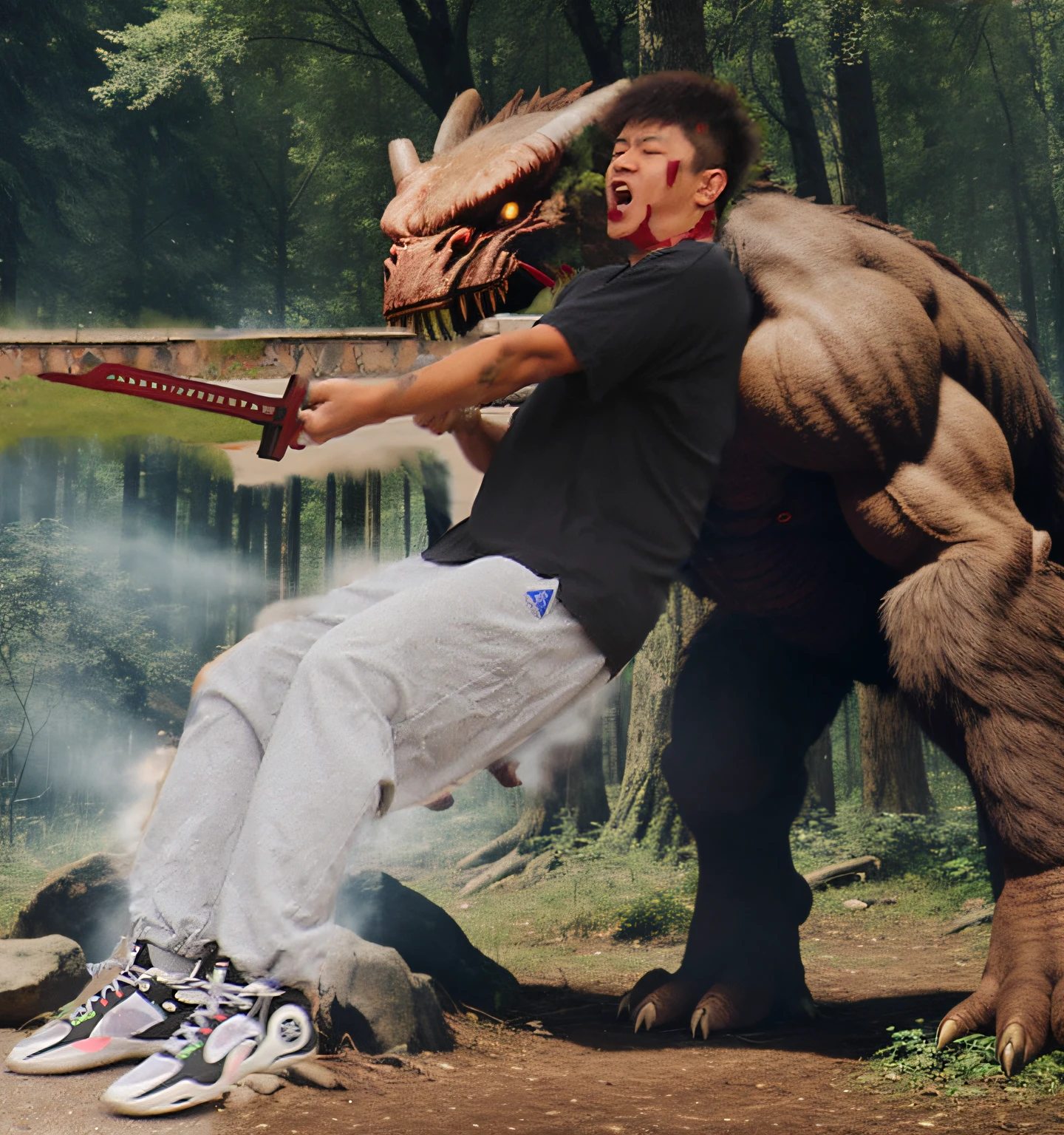Appearance forest large monster primitive war