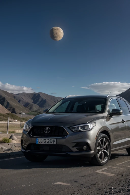A car moving on the moon