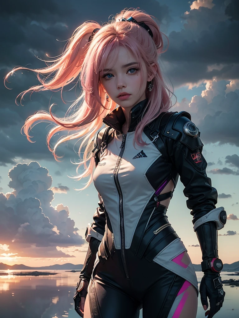 sci fi rocket girl fighting tentacles