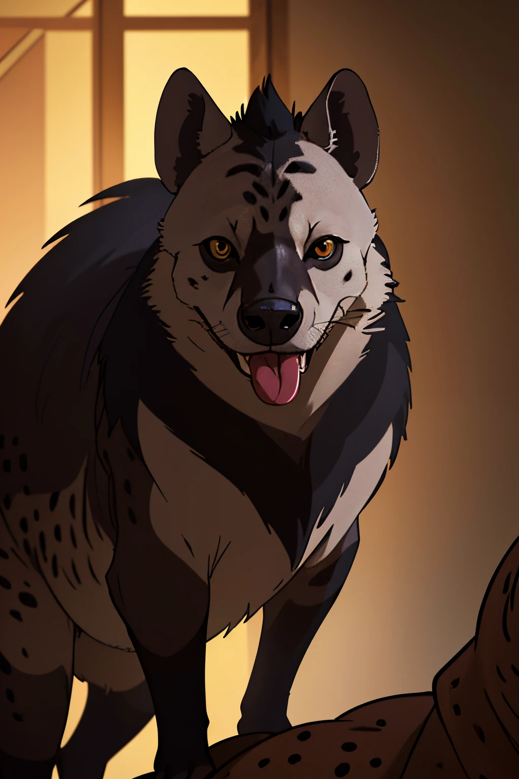 (best quality,4k,8k,highres,masterpiece:1.2),ultra-detailed,realistic,physically-based rendering,professional,vivid colors,bokeh,portraits
A hyena, covered in rich, creamy chocolate, stands immobile in the scene. The chocolate forms a thick coating on its fur, adding a glossy texture to the image. The hyena's eyes are piercingly detailed, captivating the viewer with their intensity. Its mouth is slightly open, revealing sharp and defined teeth, adding a touch of menace to the scene.
In the background, another hyena can be seen. Its tongue licks enticingly at the chocolate tail of the immobile hyena, creating a playful dynamic between the two creatures. The second hyena's eyes are equally detailed, filled with curiosity and mischievousness.
The overall image quality is of the highest standard, with sharp focus and extreme attention to detail. The chocolate coating on the hyena's fur is rendered with precision, showcasing the intricate patterns and textures. The lighting accentuates the contours and highlights of the hyenas, casting subtle shadows to add depth to the image.
The color palette is vibrant and rich, with deep browns and luscious shades of chocolate dominating the scene. Rays of warm light filter through the leaves of the background, creating a beautiful bokeh effect that adds a dreamy atmosphere to the image.
The art style of this image is a portrait, focusing on the captivating presence of the hyenas. The level of detail and realism adds a sense of authenticity, making it feel like a professional photograph captured in a real-life encounter.
Through this prompt, I aim to depict the unique encounter of a hyena covered in chocolate, immobile as it lifts its paw, while another hyena playfully licks its chocolate-covered tail. The image captures a moment of curiosity, mischievousness, and sensory indulgence, inviting the viewer to imagine the texture, taste, and overall atmosphere of this whimsical scenario.
