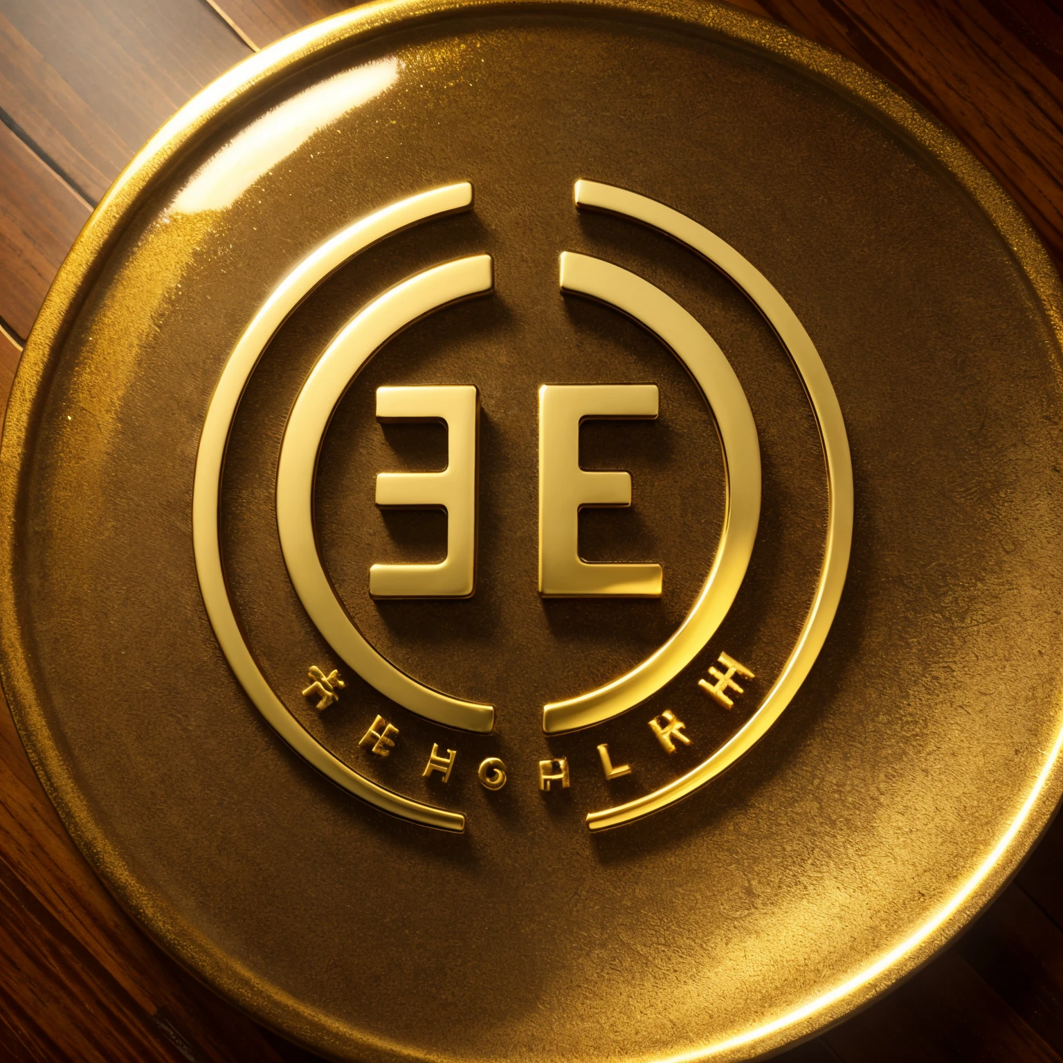 Circular logo design, the word ECO should be written in the middle of the logo with golden glaze color