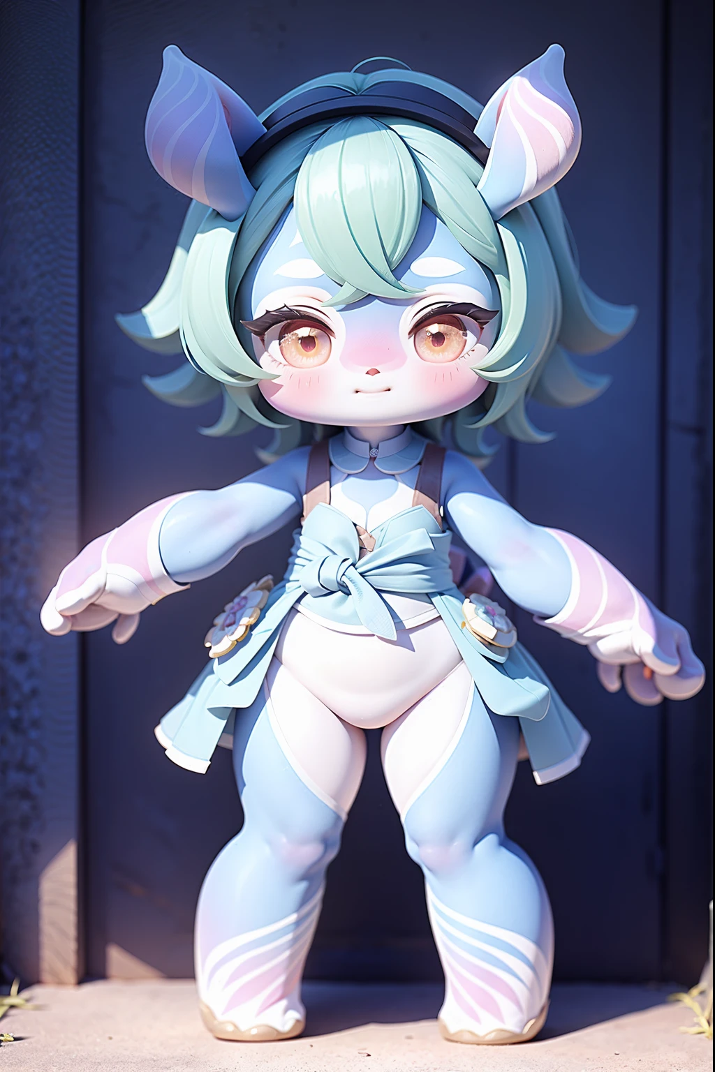 Melousine|genshin impact, Girl, Delicate and clear eyes, Delicate and clear smile, opalescent, Perolescente, stereoscopic, dark background