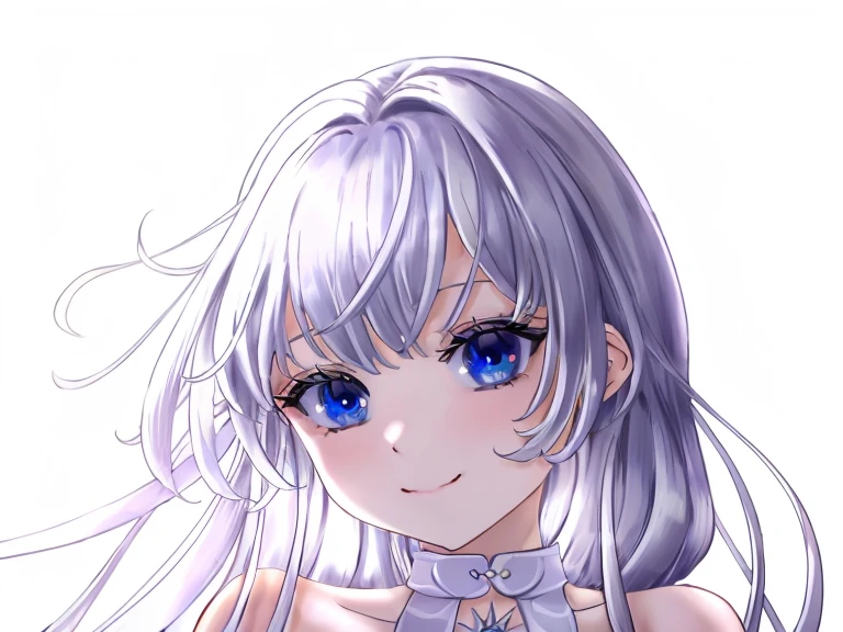 best quality ,masterpiece, illustration, ((white background)),Detailed face, detailed hairstyle, detailed body, detailed hands, detailed feet,1 person,1girl, wear a blue sweater,wear a long skirt, winter boots, full body standing,anime girl with long white hair and blue eyes, smooth anime cg art, crisp clear rpg portrait, made with anime painter studio, white haired deity, silver hair girl, girl with white hair, ahegao, ahegao face, anime moe artstyle, shikamimi, detailed portrait of anime girl, high detailed face anime, anime character portrait, portrait knights of zodiac girl