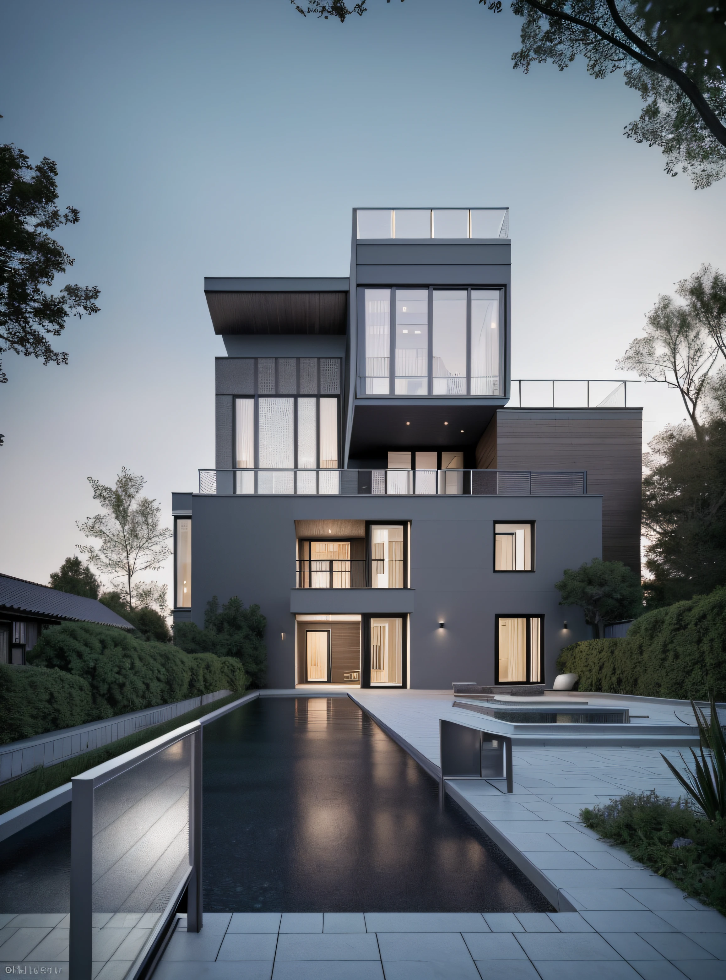 RAW photo,Masterpiece, high quality, best quality, authentic, super detail,
exterior, outdoors,Bauhaus style house, glass house with a sloping roof, modern, dynamic (RAW photo, real, best quality, masterpiece:1.2), (hyper realistic, photo-realistic:1.2), high quality, (dark lighting:1.2), perfect lighting, archdaily
(day:1.1), vivid colour,vray render