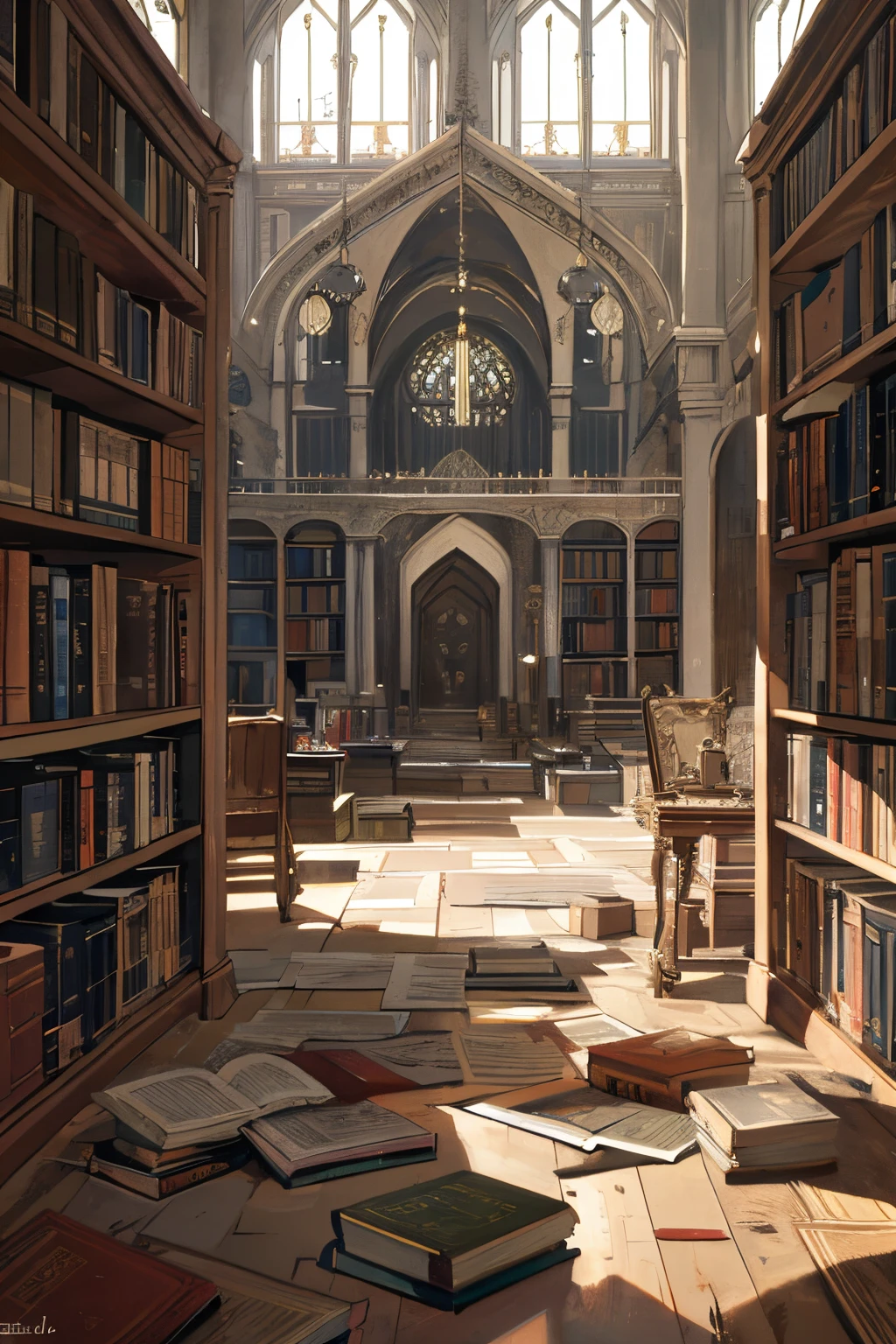 ((best quality)), ((masterpiece)), (detailed), many bookcases, the evil, the bad guy, their long research suggest that the only way to rule over the muslims is by wiping out the knowledge of islamic history, lanscape, resolution 4000x4000