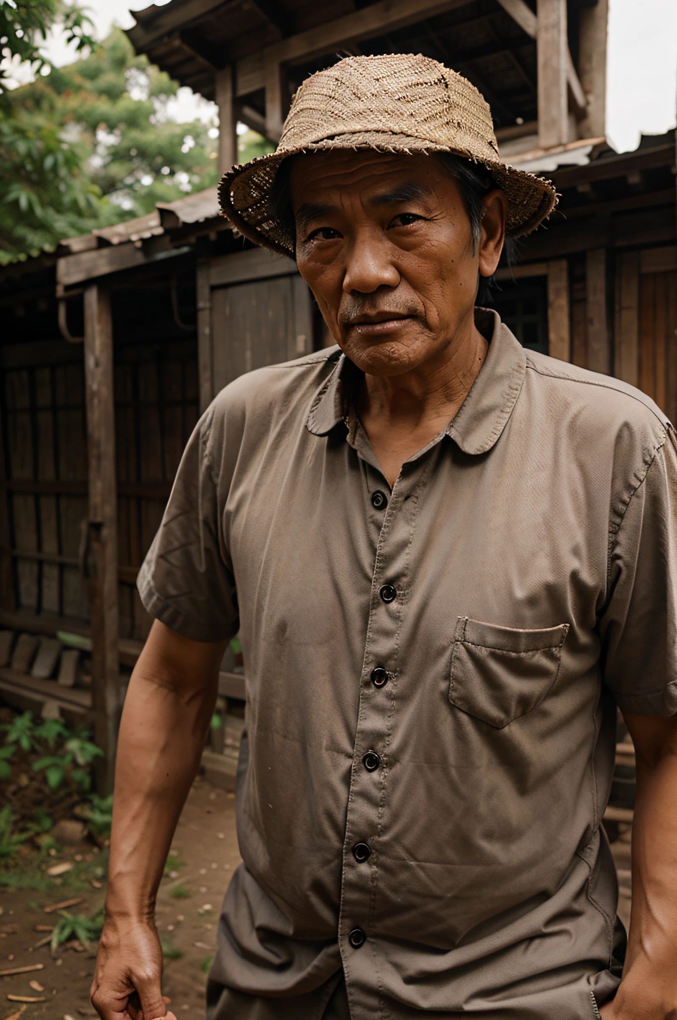Asian old farmer